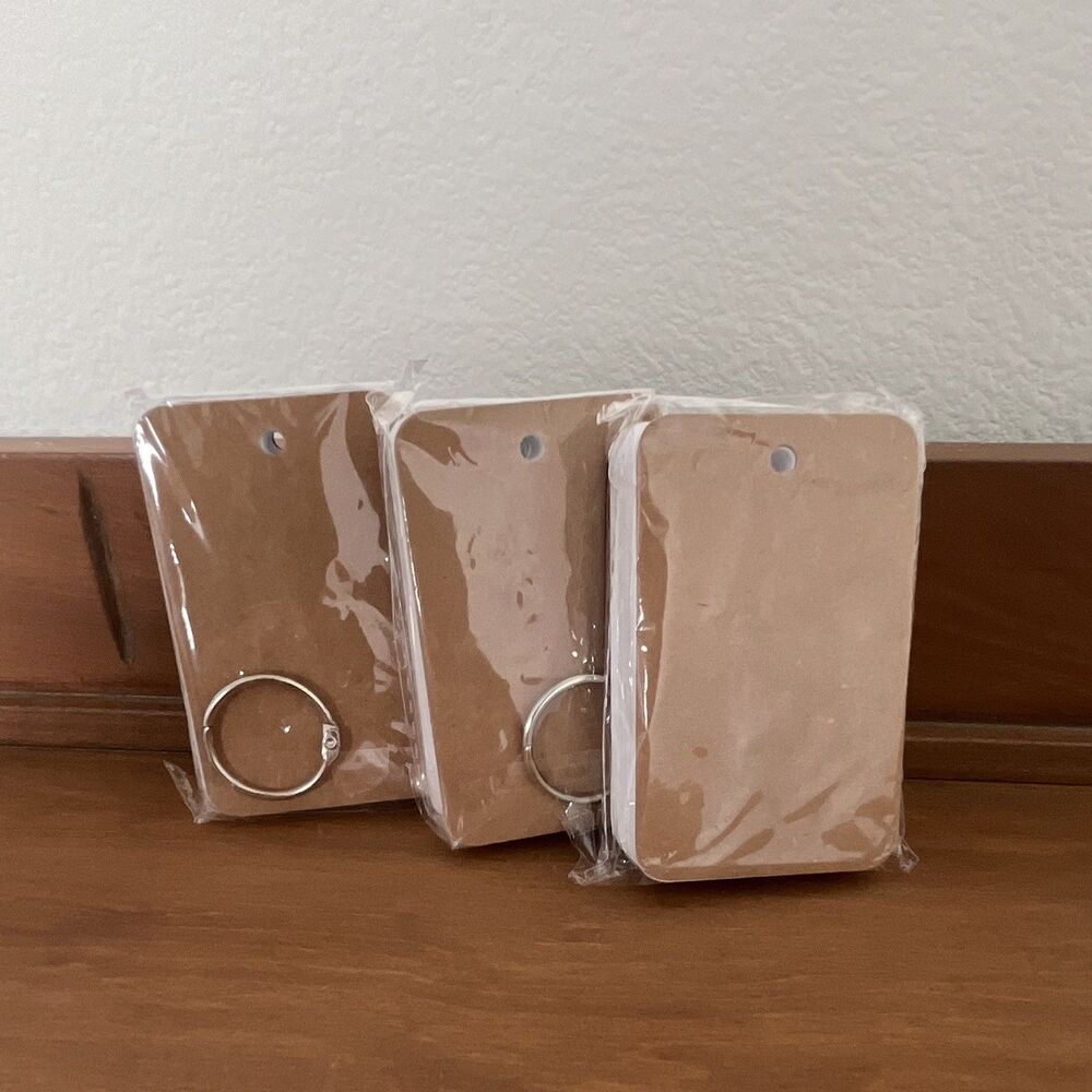 Brown Kraft Paper Flash Cards with Ring, Set of 3